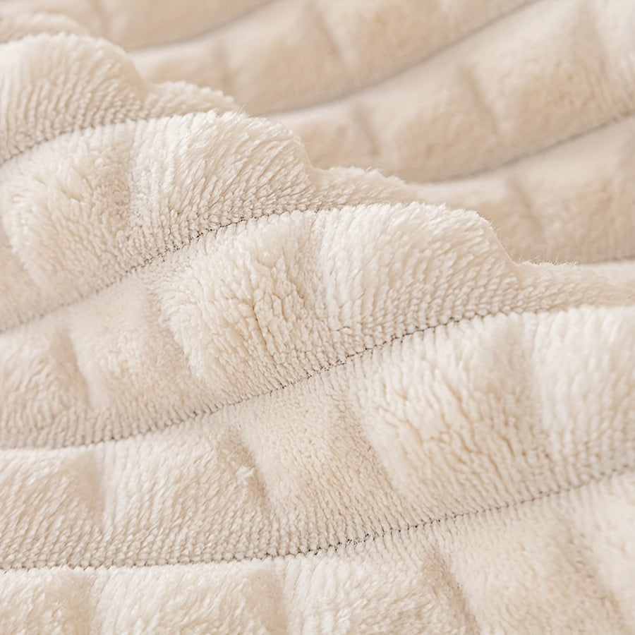 Plaid plush divan qoplamasi, sirpanmas dizayn bilan, hayvonlar uchun va barcha mavsumlar uchun mukammal. Turli xil mebellar uchun mos keladi.