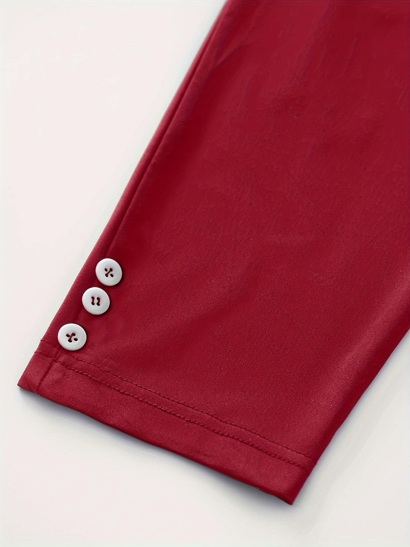 Women's High-Waisted Capris with Faux Buttons, High-Stretch Yoga Leggings, Solid Color, Workout and Casual Wear