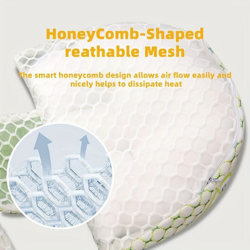 Set of 2 Soft U-Shaped Maternity Pillows with Removable Covers for Belly and Back Support