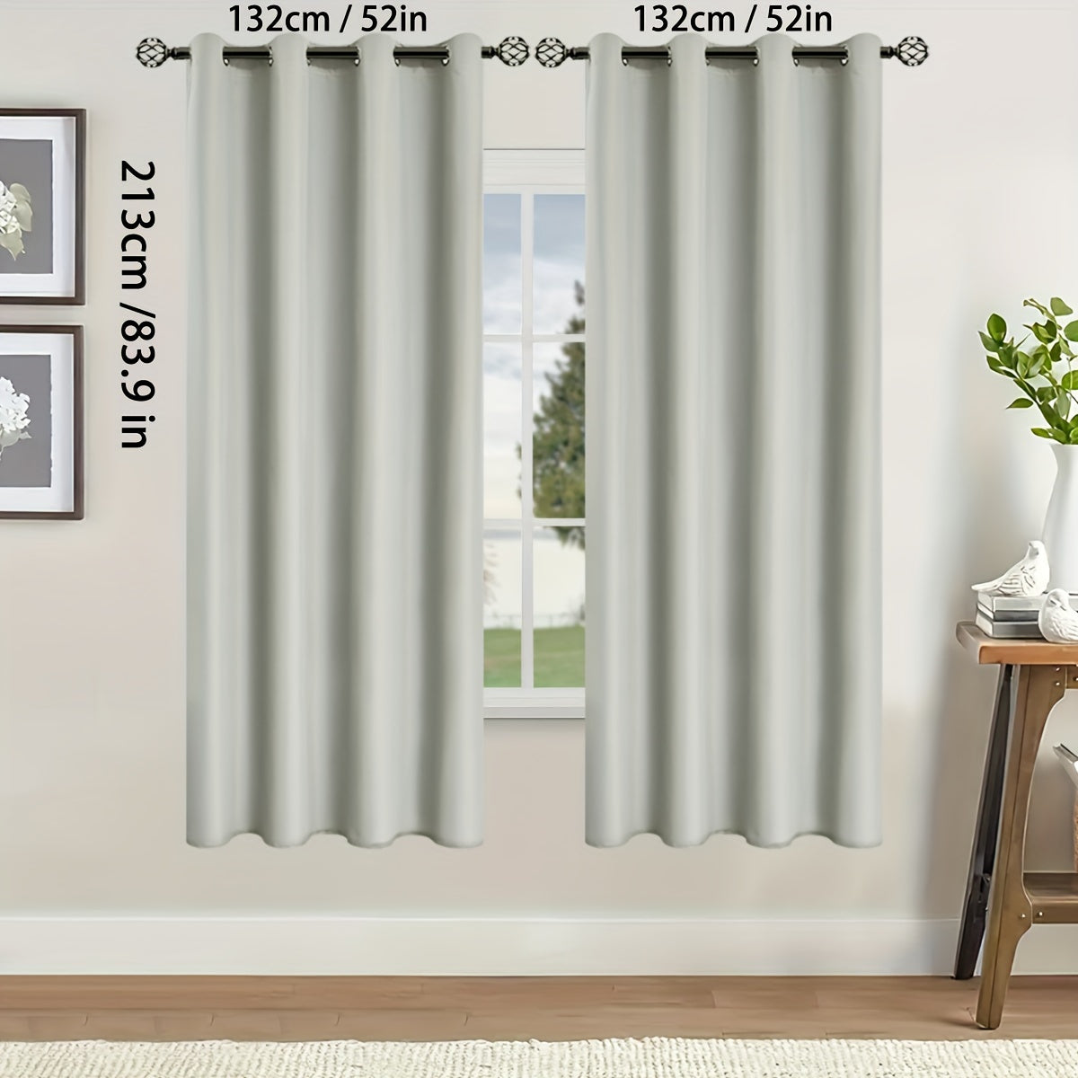 Blackout Curtains for Bedroom and Living Room, UV Protection, Easy Slide