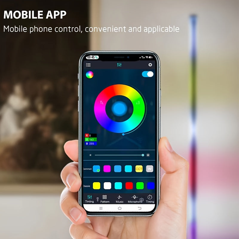 Wireless RGB LED Floor Lamp with App Dimming Remote Control and USB for Living Room Decoration