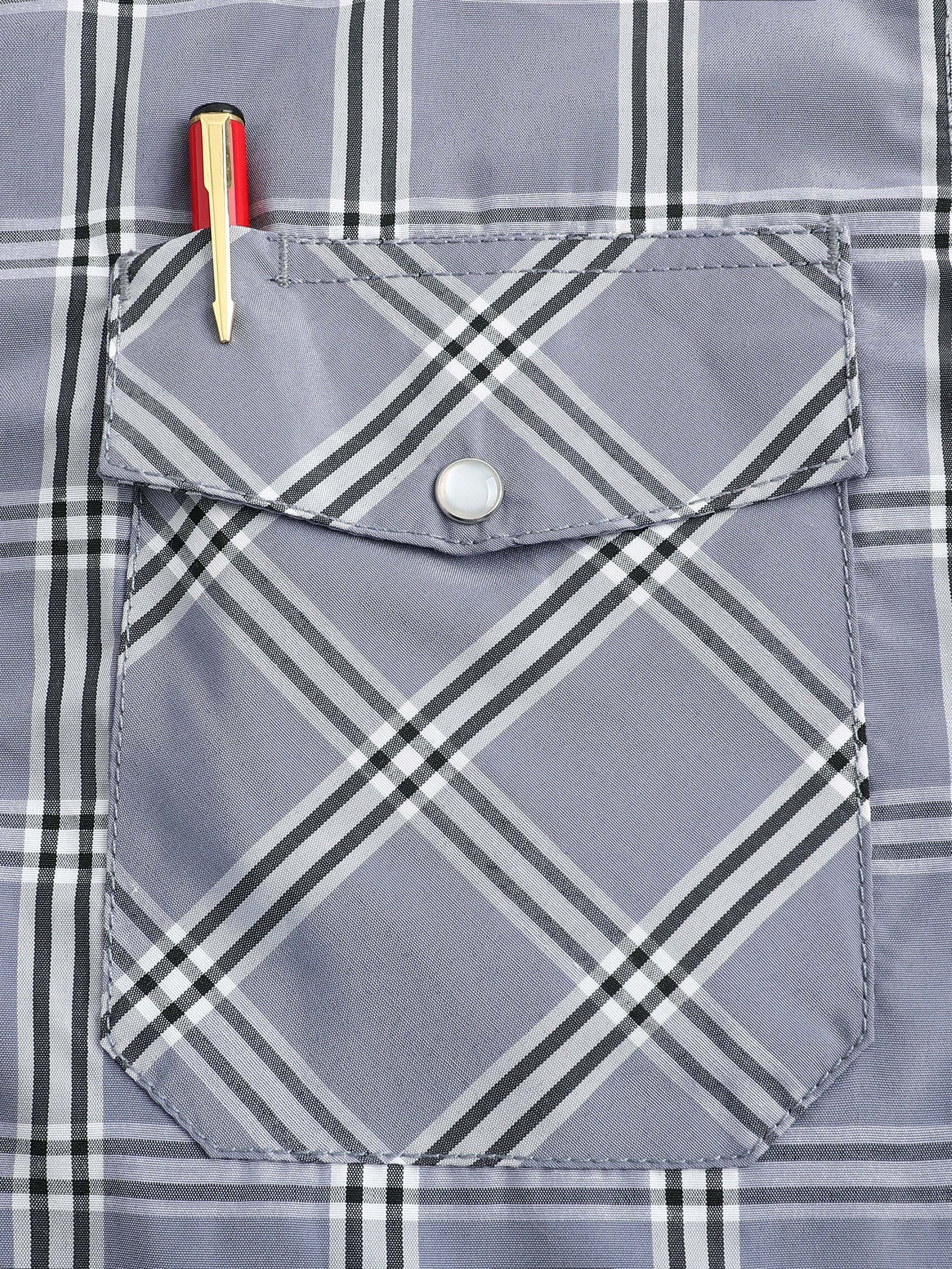 Camisa de verano casual de cuadros para hombre, manga corta, ajuste ajustado, poliéster y algodón, ligera