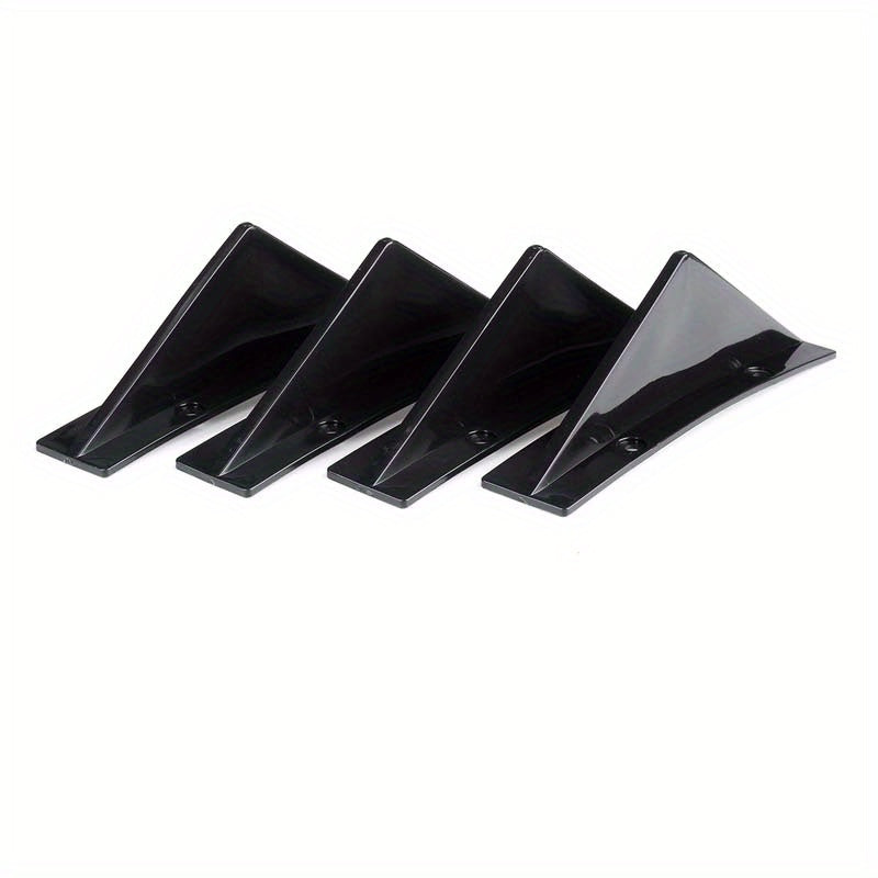 4Pcs Car Rear Bumper Lip Diffuser Shark Fins Cover Sticker for Sedan 2016-2020