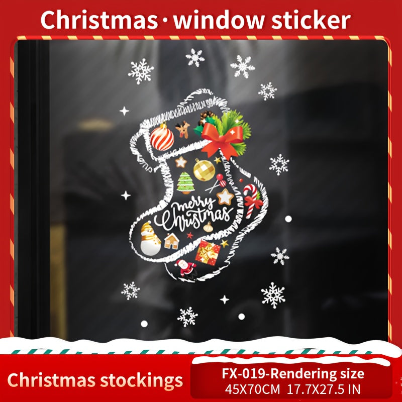 Christmas Window Clings Festive Decorations Self-Adhesive PVC Stickers