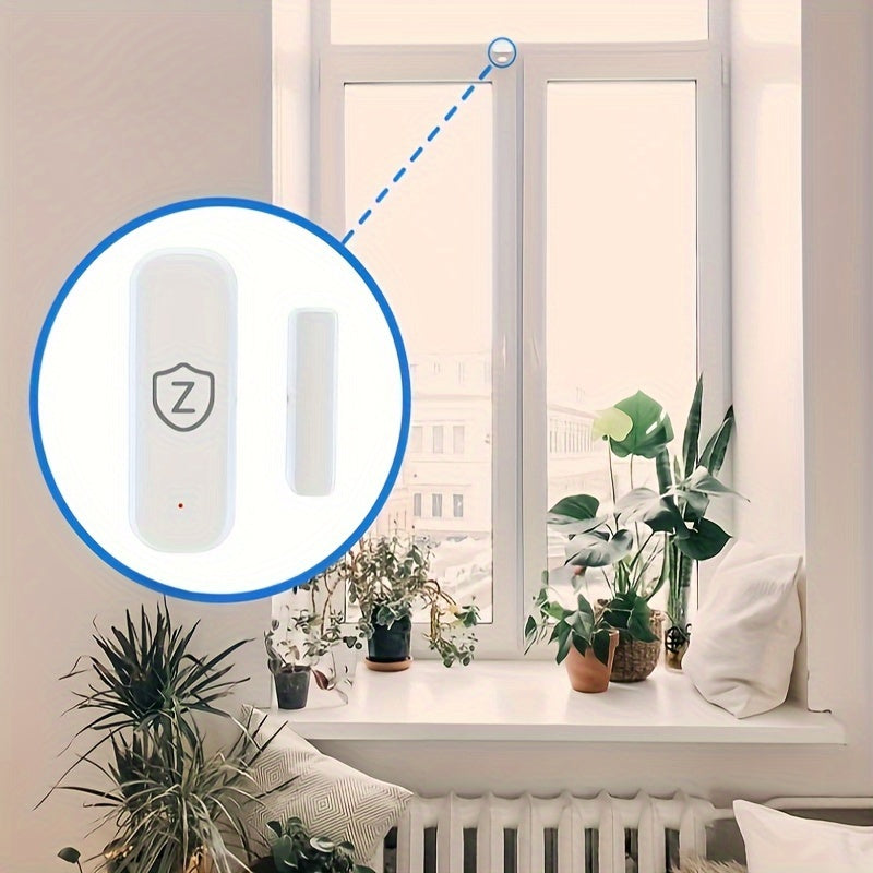Сенсоры умных дверей и окон Zigbee для домашней безопасности, работающие от батареек, радиочастотная связь, уведомления в приложении, совместимы с Alexa и Google Assistant