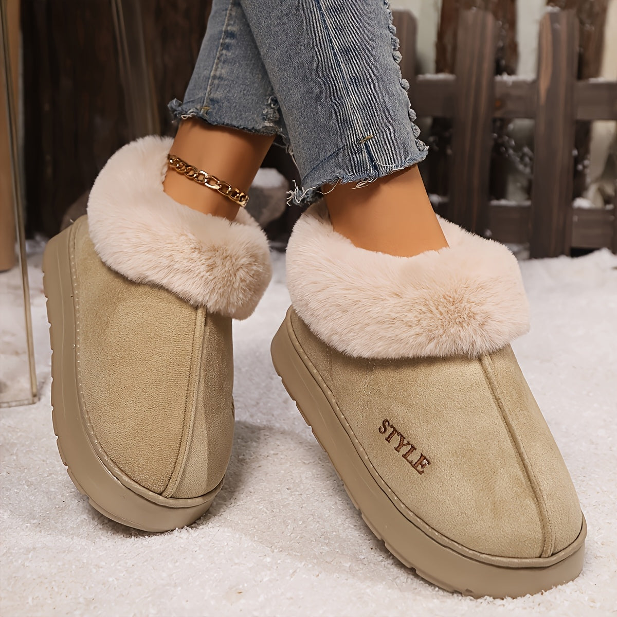 Women's Winter Warm Oversized Slippers in 5 Colors Comfortable Casual Footwear