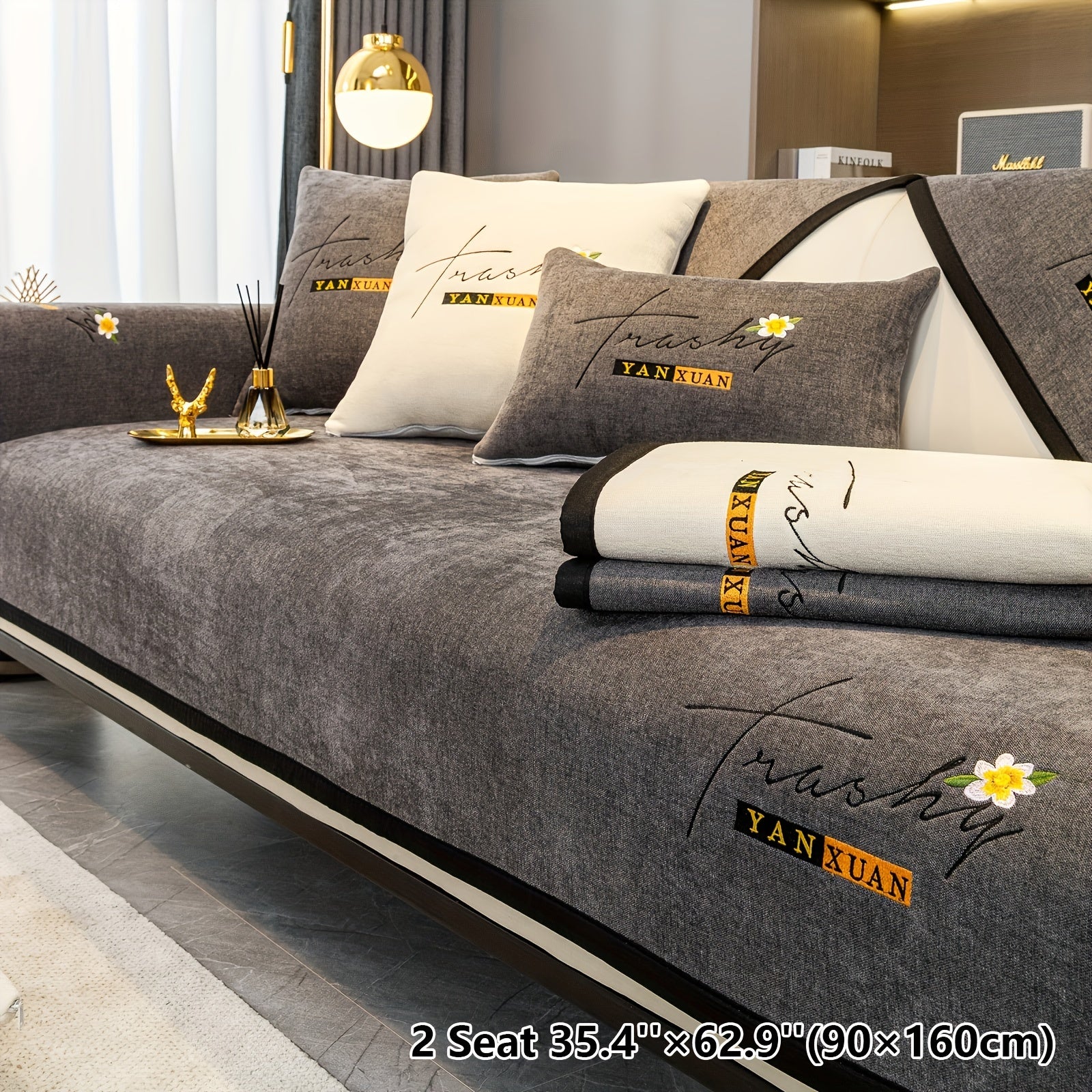 Chenille Sofa Slipcover All Seasons Protects Furniture and Enhances Home Decor