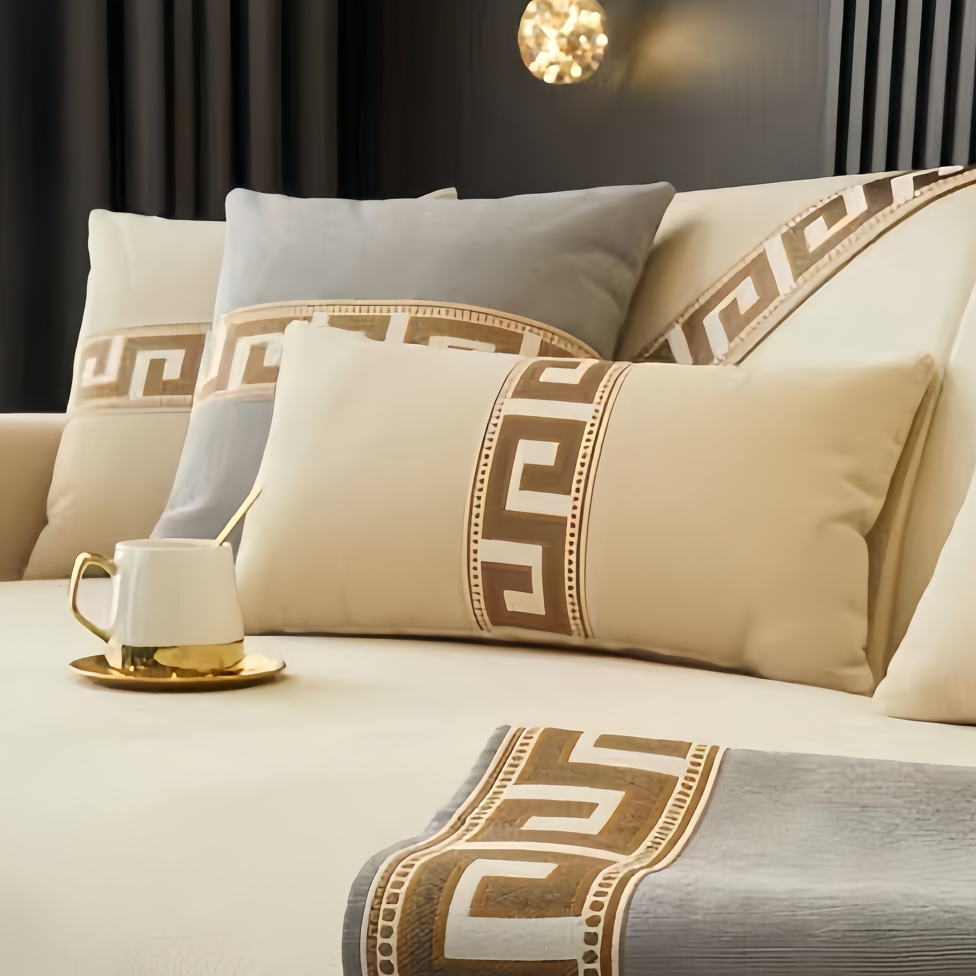 Bohemian Chenille Sofa Cover All Season Non-Slip Pet-Friendly Modern Geometric Fits 1-4 Seaters