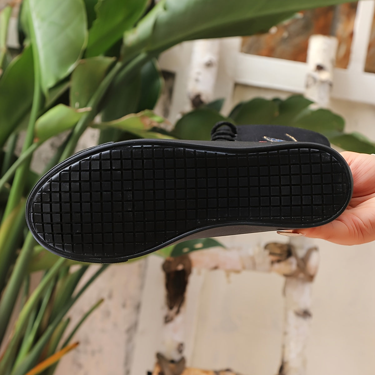 Women's Floral Embellished Mid-Calf Boots Leather Low Heel Casual All-Season