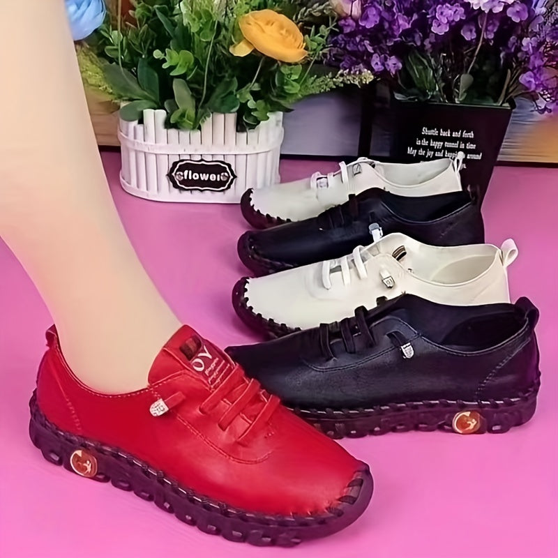 Women's Solid Color Flatform Slip-On Walking Shoes Plus Size