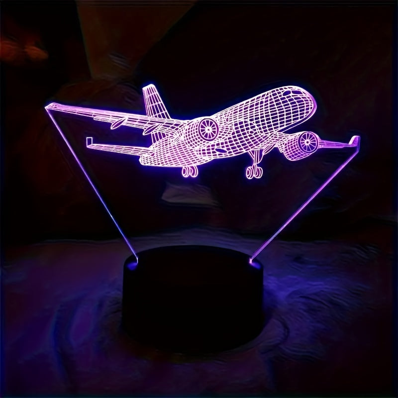 Colorful Airplane-Shaped Night Light for Kids Indoor Bedroom Decor Gift
