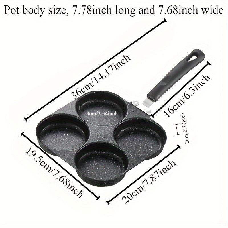 4-Cup Non-Stick Cast Iron Skillet for Frying Eggs Pancakes Burgers Sautéing and Cooking Pizza Desserts