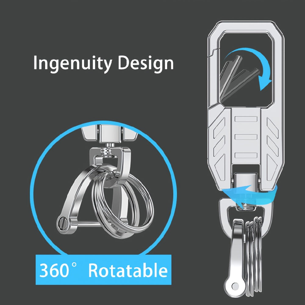 Metal Keychain for Men, Polished Pendant, Gift Ready, Durable Accessory