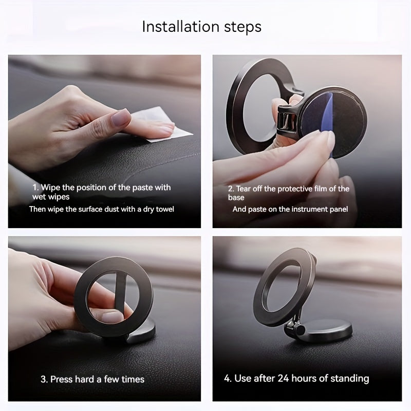 Magnetic Car Phone Holder Universal Suction Cup Rotating Fastening