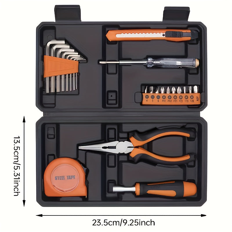 23-Piece Household Hand Tool Set for DIY Home Repair with Screwdrivers and Wrenches