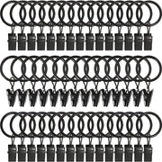 Set of 30 40 or 50 Curtain Rings with Clips, 2.54 cm, Bathroom and Living Room Decor