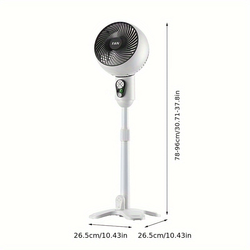 Wide angle oscillating floor fan 10 speed control multi-angle regulation retractable height strong airflow quiet operation