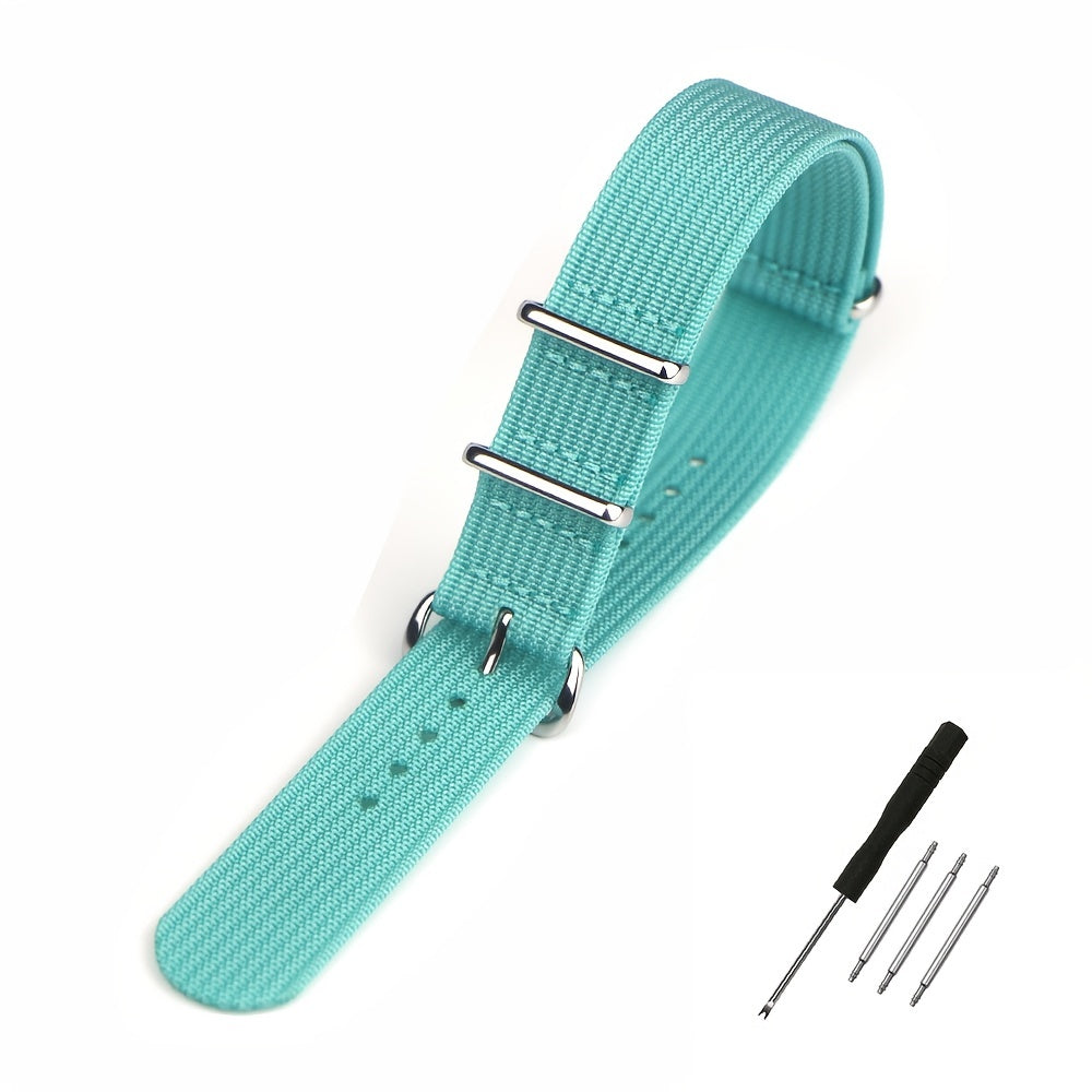 Ribbed Nylon Watch Strap 18mm 20mm 22mm Braid Ballistic Fabric Watch Band