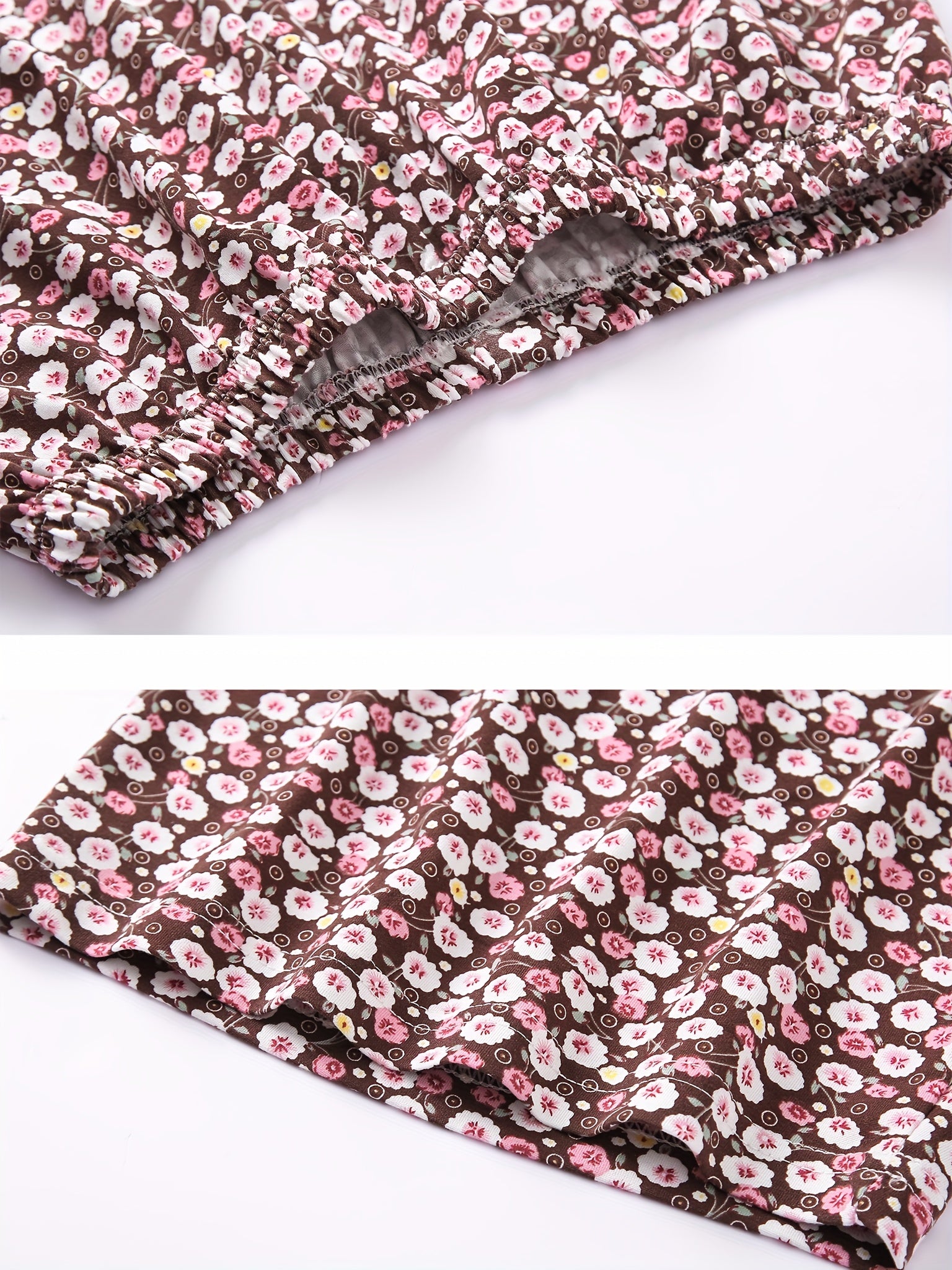 Women's Large Size Pajama Shorts Sets Summer Casual Loose Print