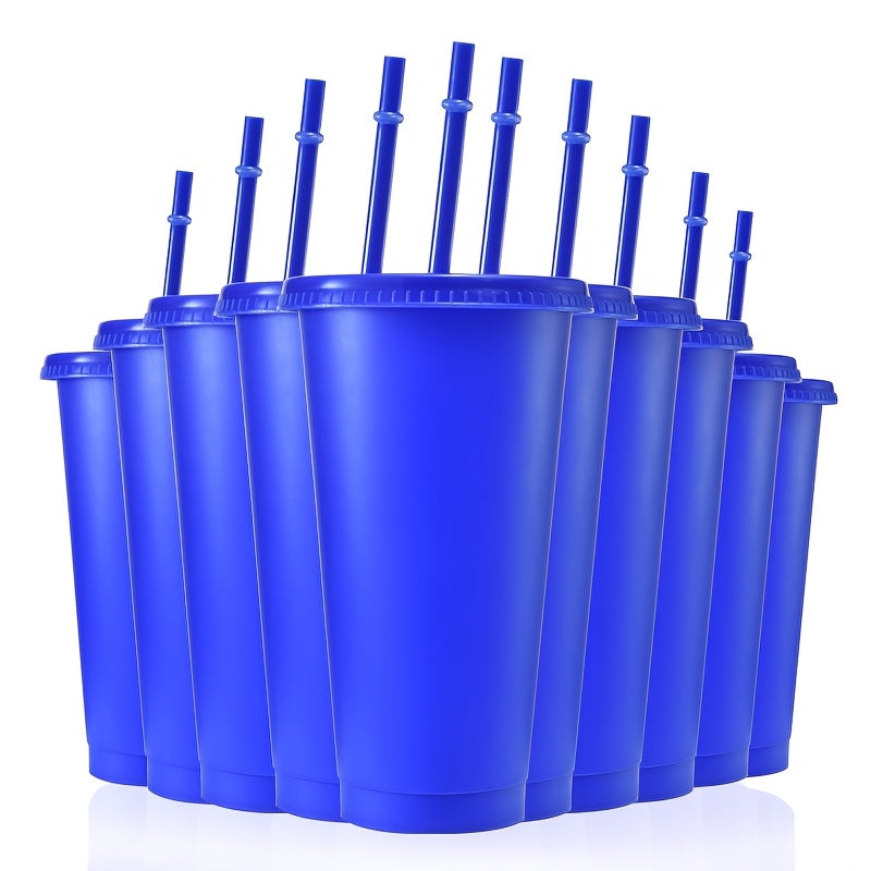 10-Pack 24oz BPA-Free Plastic Tumbler Cups with Lids and Straws for Travel and Parties