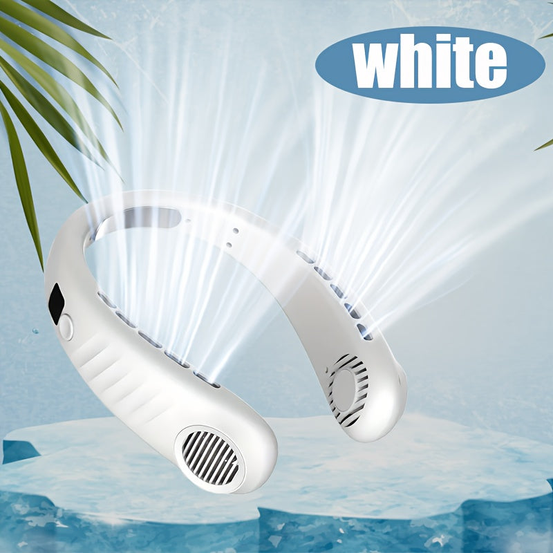 Rechargeable Neck Fan with Digital Display Lightweight Portable USB Fan for Home Office Outdoor Sports