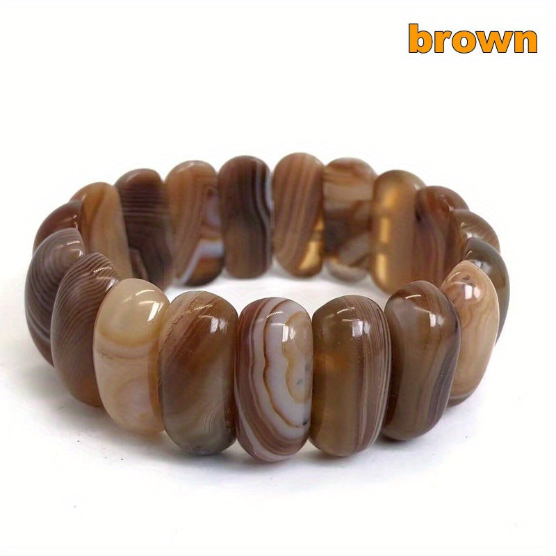 Rang-barang chiziqli Botsvona agate bejirimli taqilishi 10x25mm tabiiy agate zargarlik buyumlari kundalik kiyim uchun