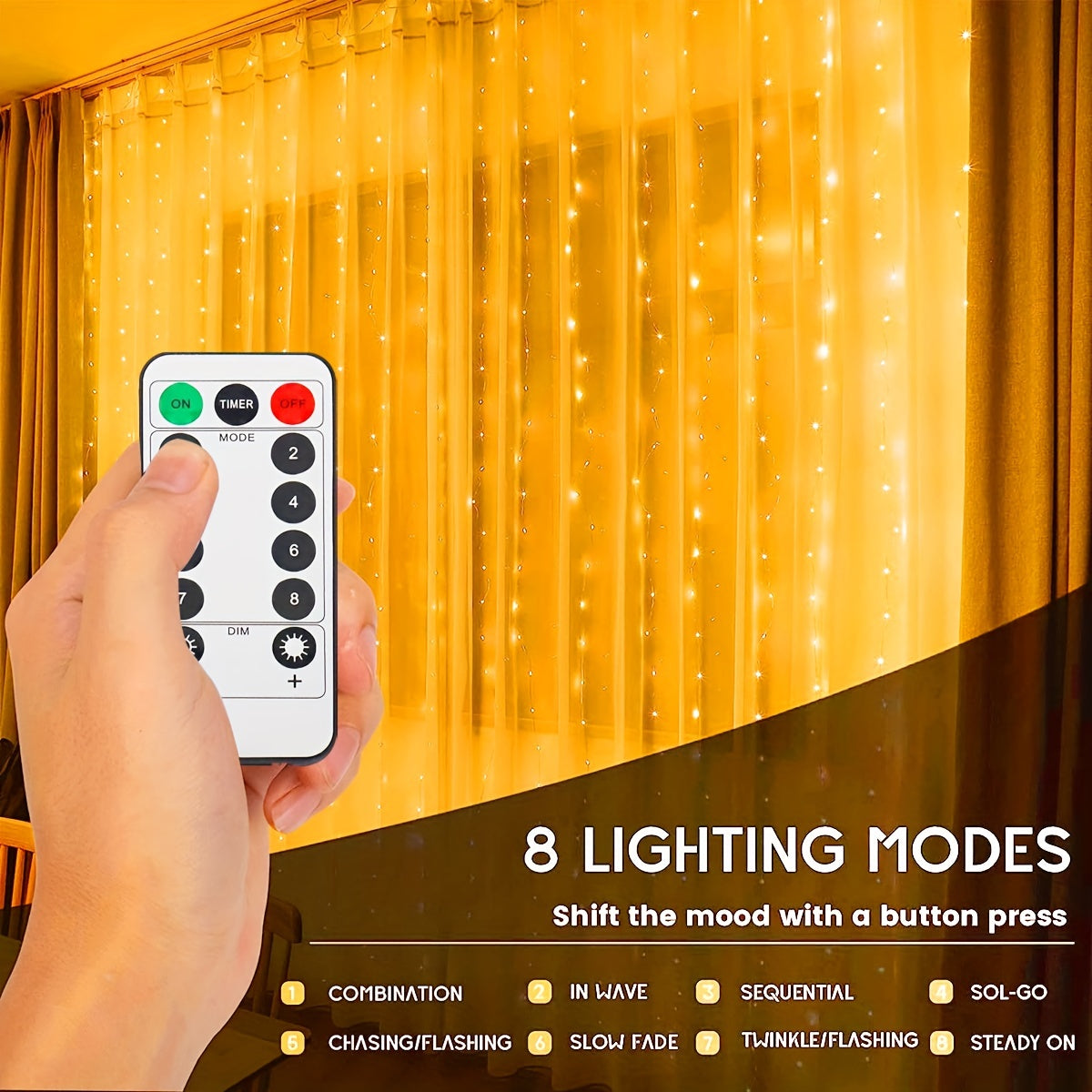 Luces de cadena LED 300/200/100 LEDs USB Cable de cobre para habitación, ventana, Halloween, Navidad, boda