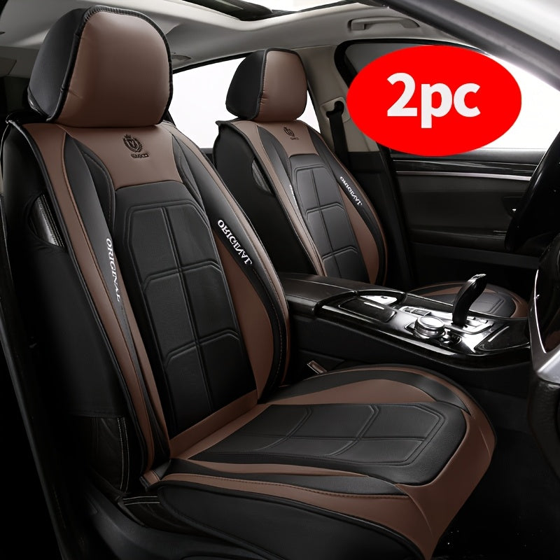 Fundas universales de cuero sintético para asientos de coche para sedán SUV asientos delanteros (paquete de 2)