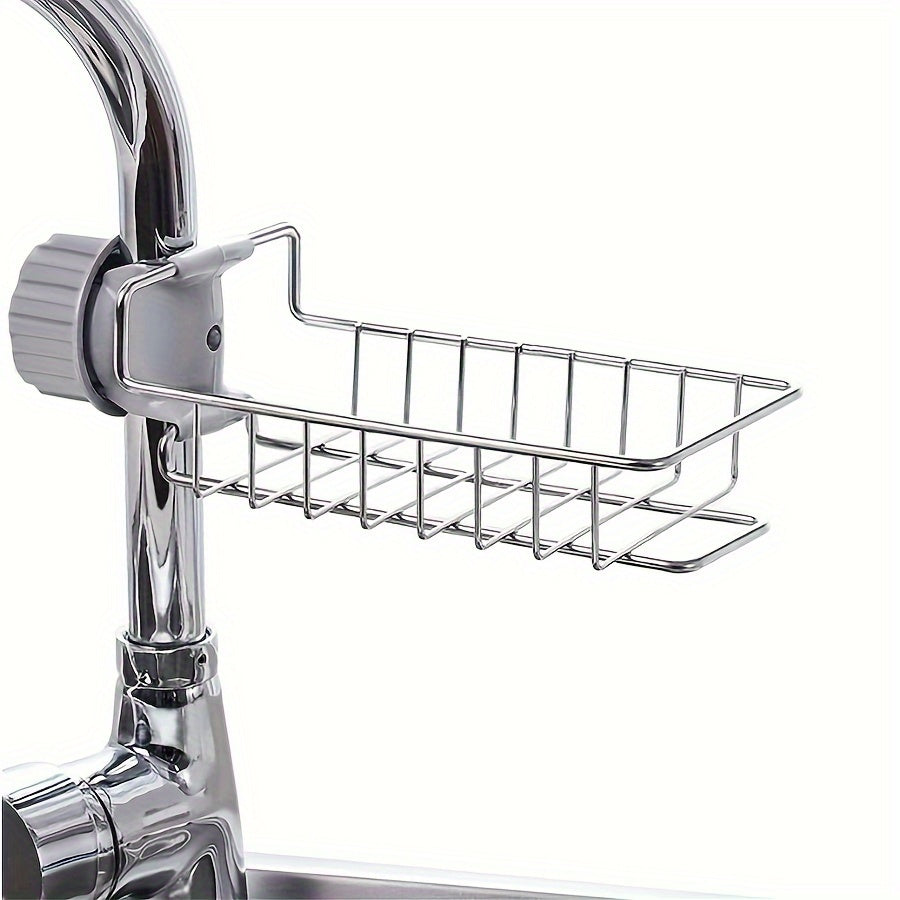 Organizador de fregadero de cocina de acero inoxidable para almacenamiento de esponja y jabón