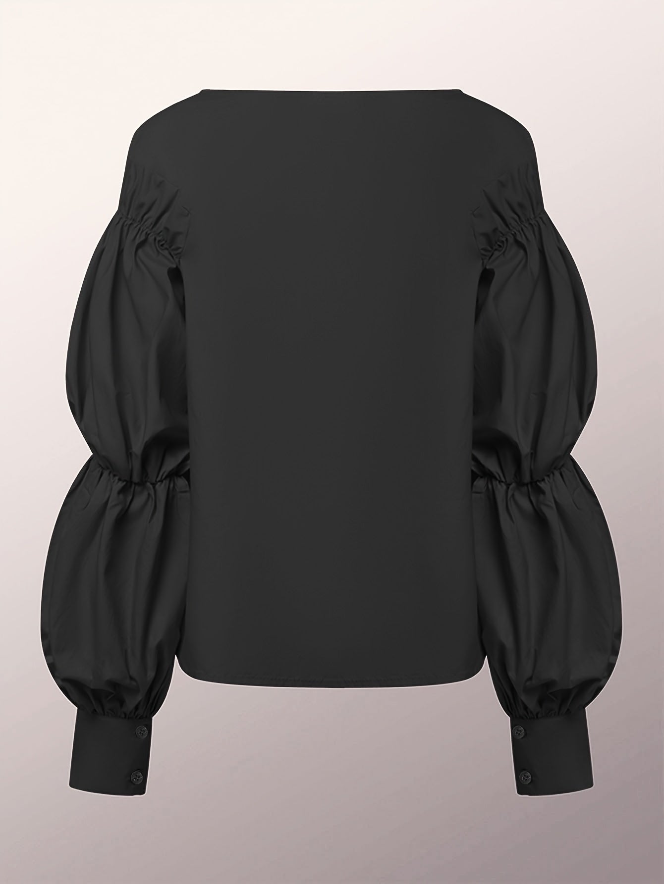 Plus Size Women's Blouse Solid Color Button Detail Spring Elegant Top