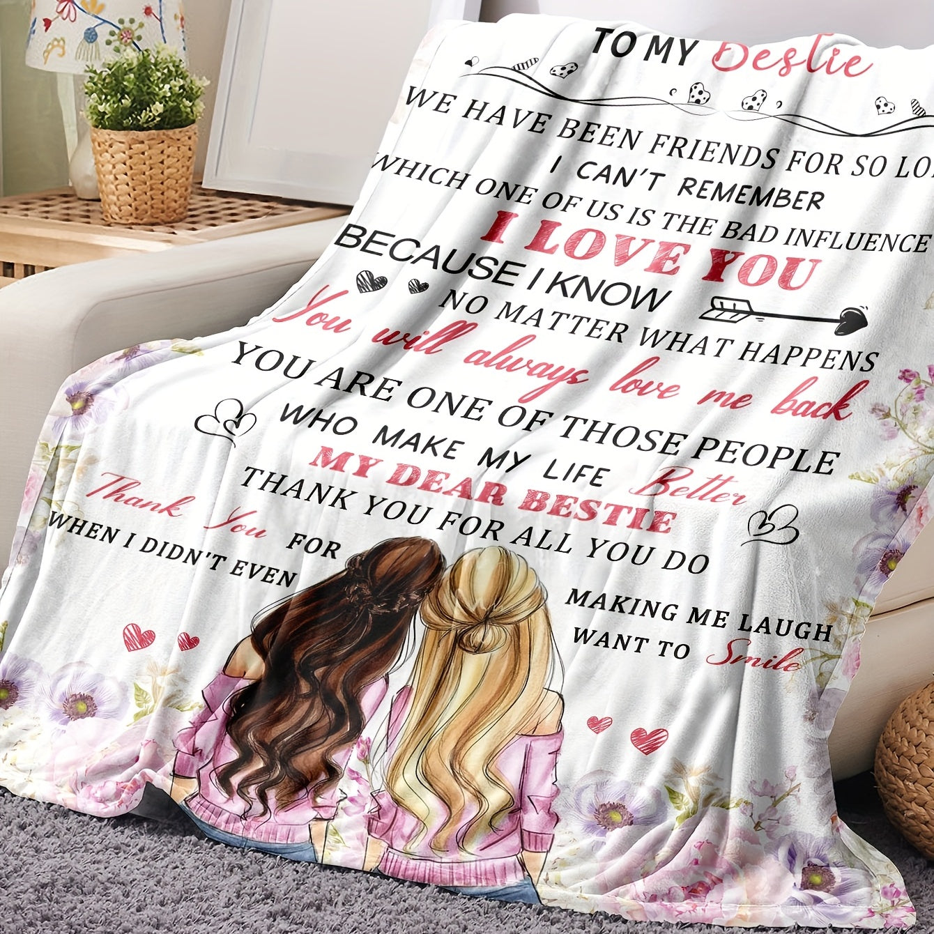 Printed Flannel Blanket with Envelope Design Cozy Throw for Couch Bed Sofa Travel