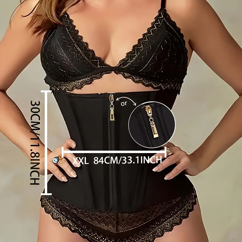 Breathable Zipper Waist Trainer for Women Tummy Control Cincher Polyester Medium Compression