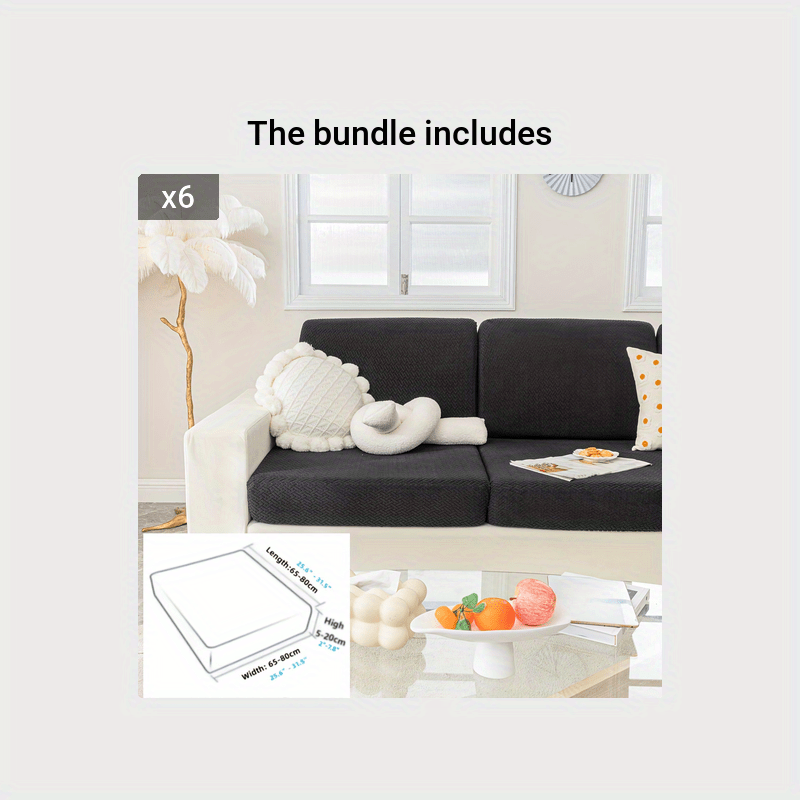 Современный серый чехол для подушки дивана с эластичной посадкой и мягкой текстурированной тканью. Машинная стирка для повышения комфорта в гостиной.