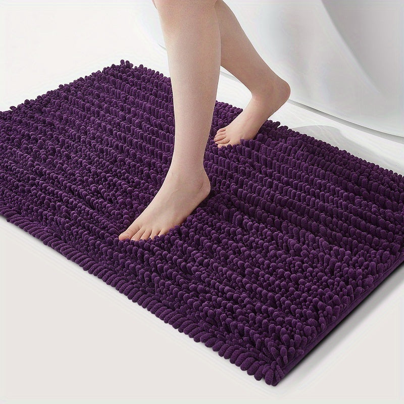Thick Plush Bath Floor Mat Non-Slip Waterproof Dustproof for Bathroom Kitchen Living Room