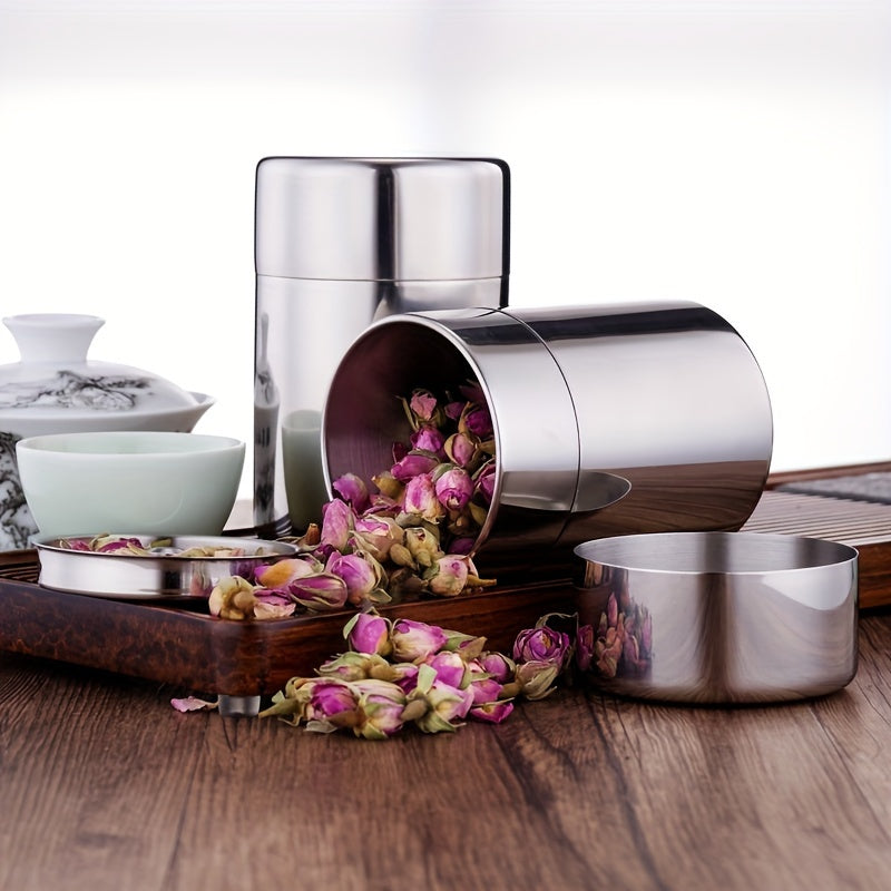 Stainless Steel Tea Canister Airtight Seal Food Safe 400ml 560ml