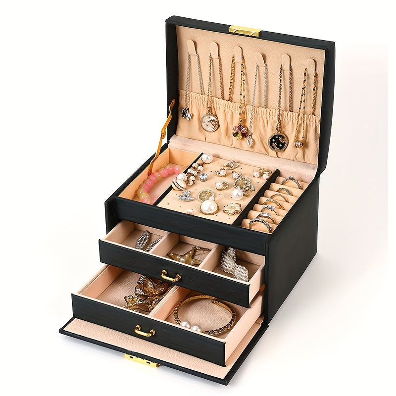 Jewelry Storage Box with Compartments for Rings Earrings Bracelets Necklaces