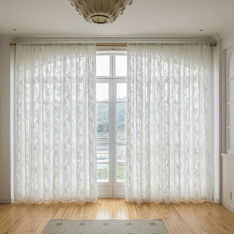 Luxurious Gold Lace Jacquard Embroidered Curtains Set with Sand Finish for Living Room Bedroom and Home Office