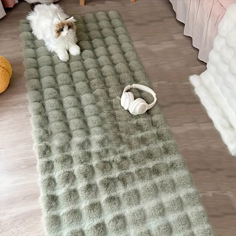 Alfombra de terciopelo burbuja suave y esponjosa para dormitorio y sala de estar antideslizante e impermeable