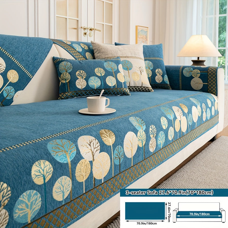 Нескользящая накидка на диван с мотивом дерева для 1-4 местных диванов, безопасна для домашних животных, моется в машине, прочная