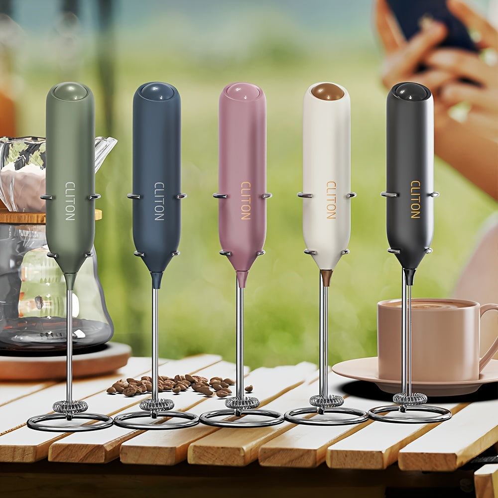 Electric Milk Frother Handheld Battery-Powered Foam Maker for Coffee Cappuccino Matcha Hot Chocolate