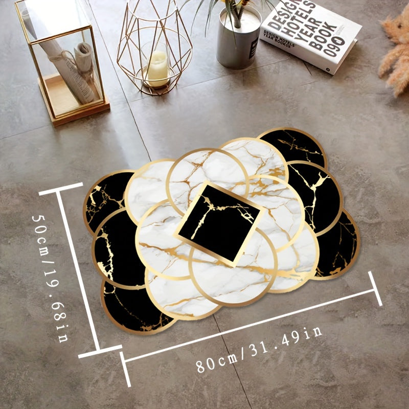 Contemporary Irregular Area Rug Non-Slip Shaggy Floor Carpet for Living Room or Bedroom