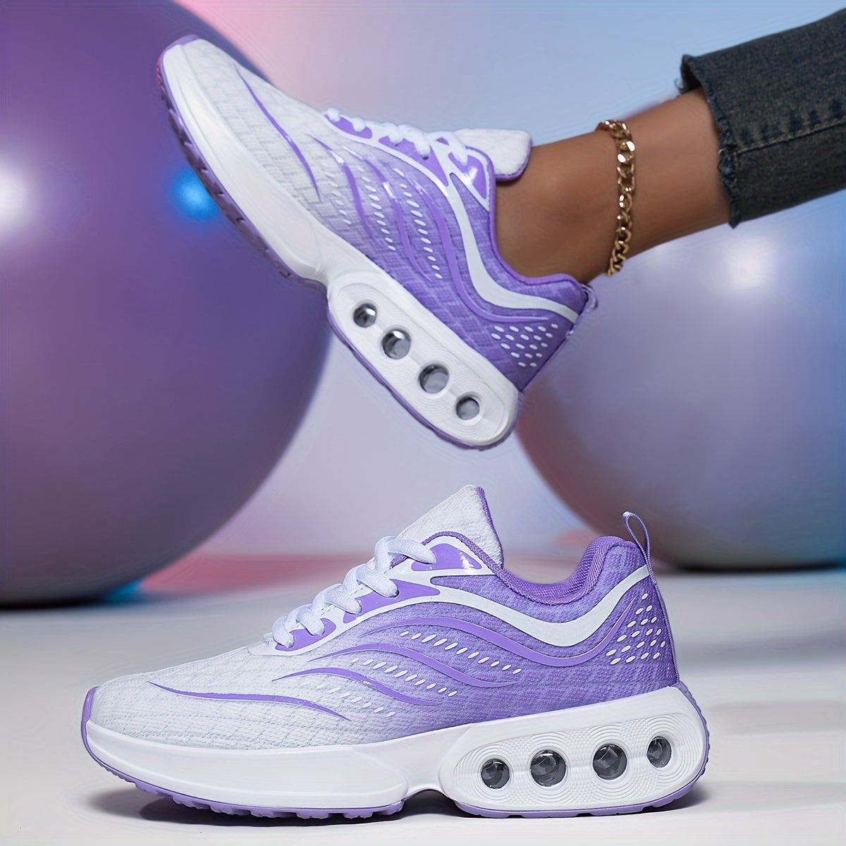 Women’s Air Cushion Sneakers Low-Top Running Shoes Breathable Casual