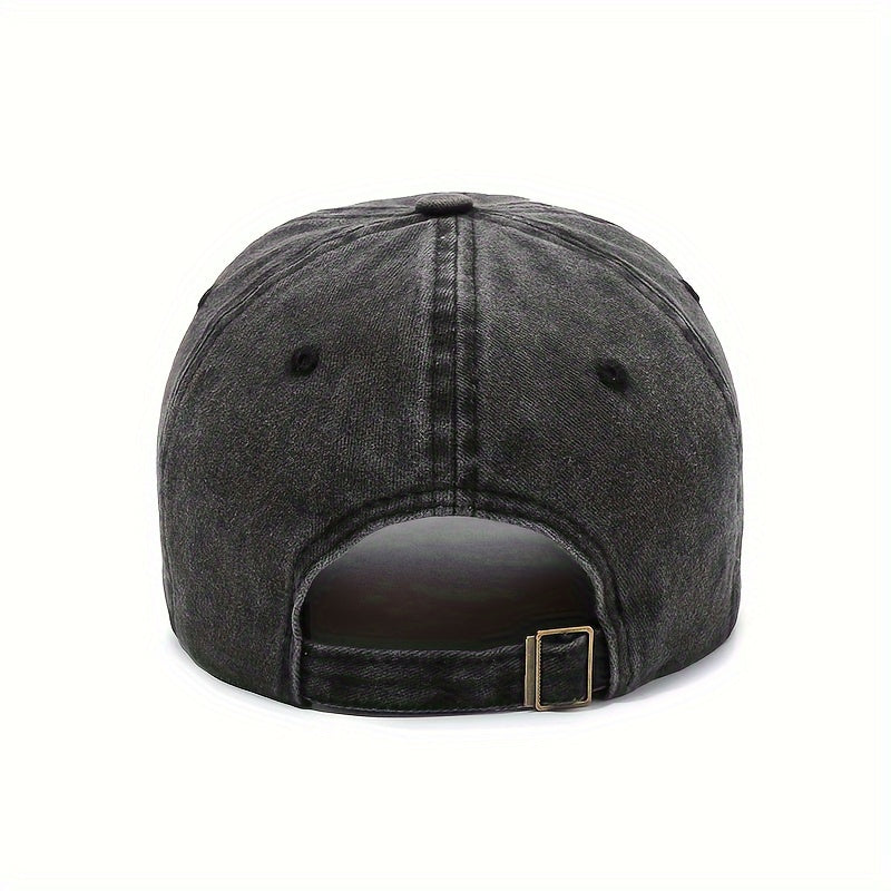 Men Women Denim Duckbill Cap Spring Autumn Washed Cotton Embroidered Letter M Baseball Hat
