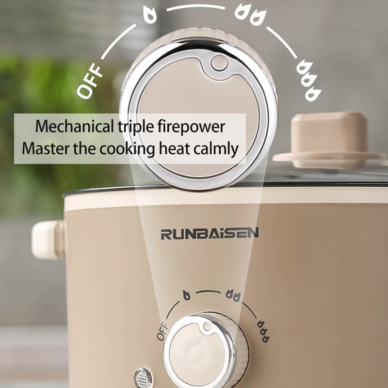 Электрический горячий горшок с большой емкостью и многофункциональным управлением, видимый таймер для домашнего ресторана