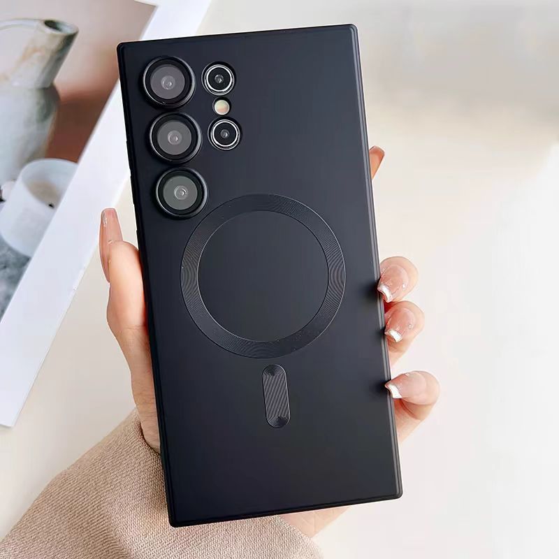 Матовая магнитная беспроводная зарядная крышка для устройств Galaxy с защитой объектива камеры из TPU