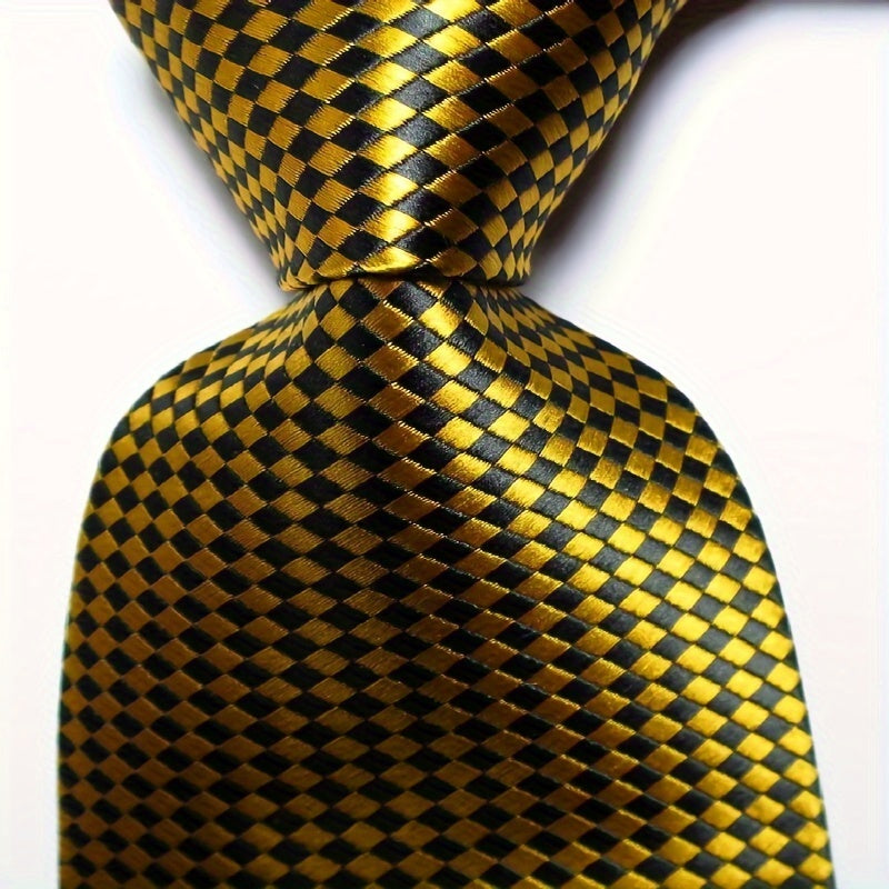 Men's Plaid Pattern Wide Business Casual Necktie