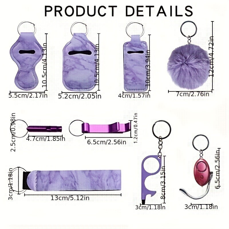 Set of 10 Women's Safety Alarm Kits Personal Self-Defense Devices Gift