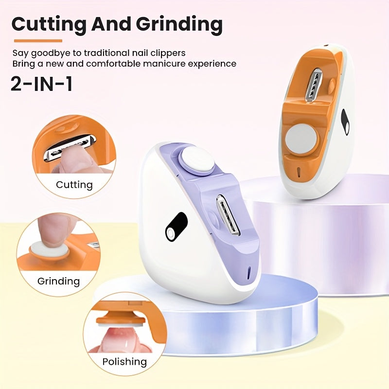 Electric Nail Clipper with 3-Speed Adjustable LED Light for Manicures and Nail Care in Travel and Home