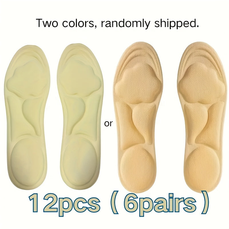 Women Breathable Comfortable Shoe Insoles 6 Pairs for High Heels Sports