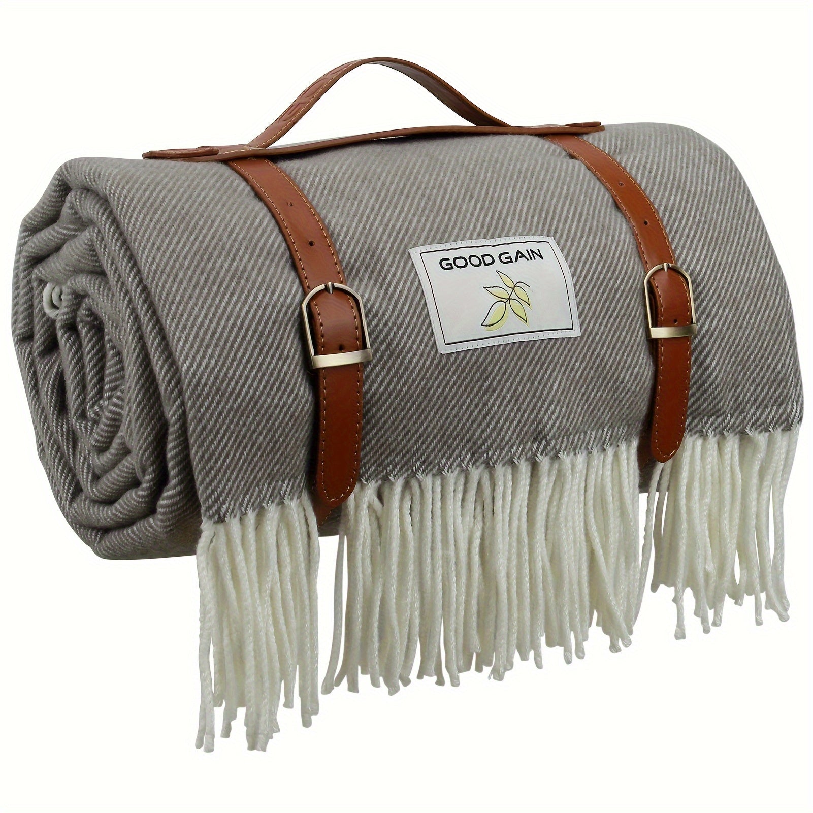 XL "Good Gain" Водонепроницаемый пикниковый плед - прочный и мягкий, песчаный outdoor мат с кожаными ручками, компактный для кемпинга, походов, пляжа, газона и парка - полосатый дизайн, пикниковый мат